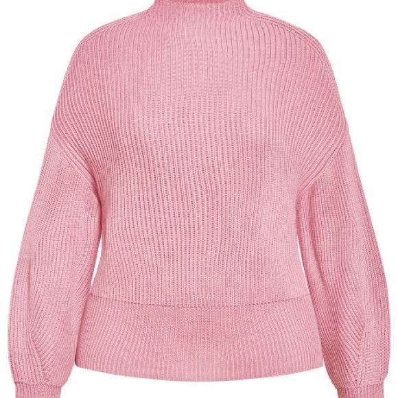 City Chic Size M 18 Angel Sleeve Cowl Neck Sweater in Maeve/Pink/Musk - Picture 3 of 13